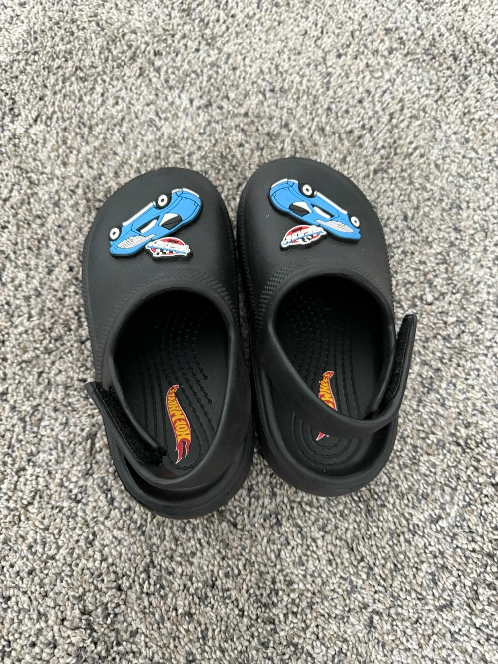 Kids Hot Wheels Clog Shoes with Blue Car Accent